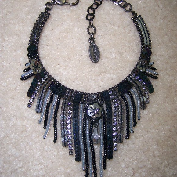 SATELLITE PARIS BEAD, SEQUINS & CRYSTALS FRINGE BRACELET - Picture 2 of 5